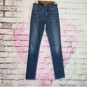 7 FOR ALL MANKIND ROXANNE SKINNY MEDIUM WASH JEANS